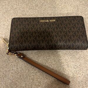 Michael Kors logo wristlet
